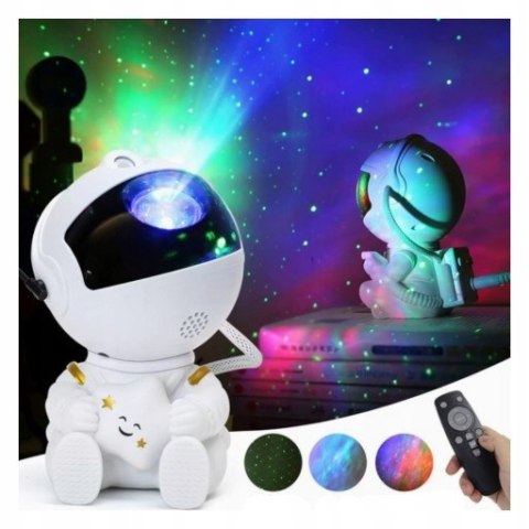 Projektor Gwiazd Astronauta Lampka Nocna 8 Trybów, Zdalne Sterowanie Usb