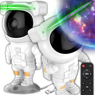 Projektor Gwiazd Astronauta Lampka Nocna Dla Dzieci 8 Trybów Z Pilotem 360°