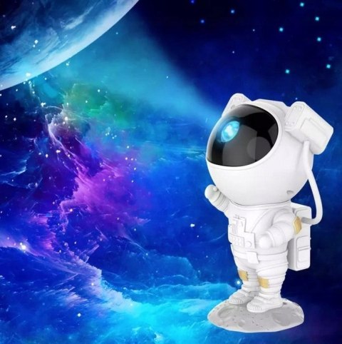 Projektor Gwiazd Astronauta Lampka Nocna Dla Dzieci 8 Trybów Z Pilotem 360°