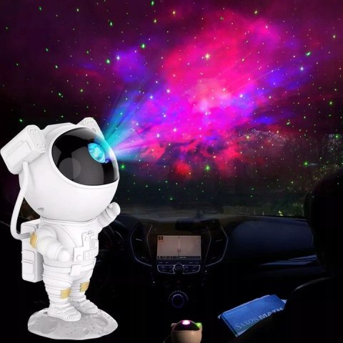 Projektor Gwiazd Astronauta Lampka Nocna Dla Dzieci 8 Trybów Z Pilotem 360°