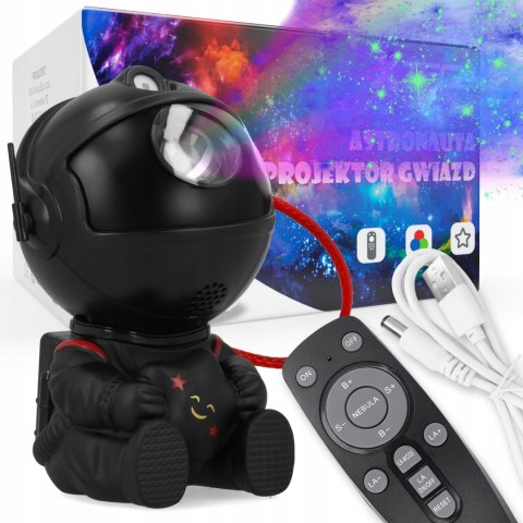 Projektor Gwiazd Astronauta Lampka Nocna Dla Dzieci Xtech Czarny Z Pilotem