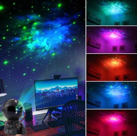 Projektor Gwiazd Astronauta Lampka Nocna Dla Dzieci Xtech Czarny Z Pilotem