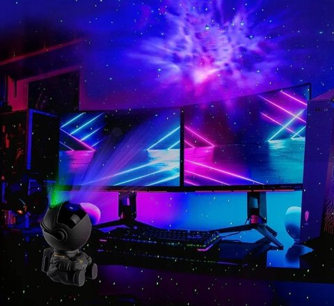 Projektor Gwiazd Astronauta Lampka Nocna Dla Dzieci Xtech Czarny Z Pilotem