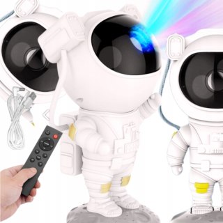 Projektor Gwiazd Astronauta Led Lampka Nocna 360° Z Pilotem I 3 Poziomami