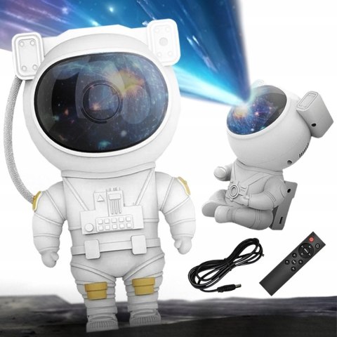 Projektor Gwiazd Astronauta Led - Lampka Nocna Z Pilotem I Timerem 45/90Min
