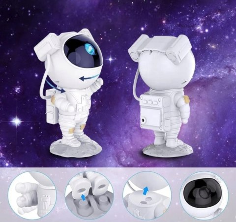 Projektor Gwiazd Astronauta Led - Lampka Nocna Z Pilotem I Timerem 45/90Min