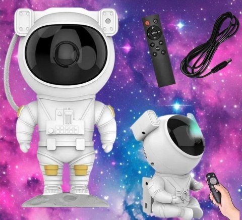 Projektor Gwiazd Astronauta Led - Lampka Nocna Z Pilotem I Timerem 45/90Min
