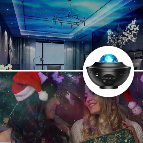 Projektor Gwiazd Dla Dzieci 21 Trybów Iluminacji Bluetooth Usb Timer Pilot