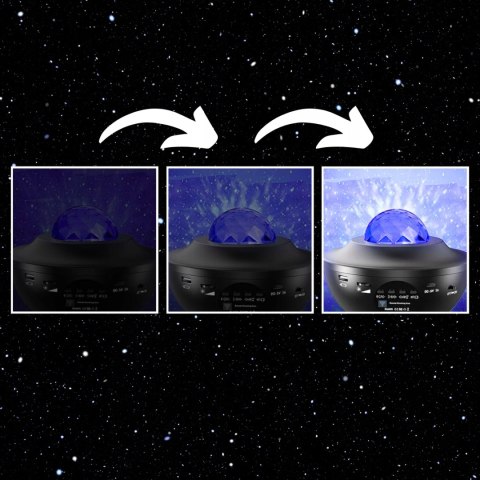 Projektor Gwiazd Dla Dzieci 21 Trybów Iluminacji Bluetooth Usb Timer Pilot
