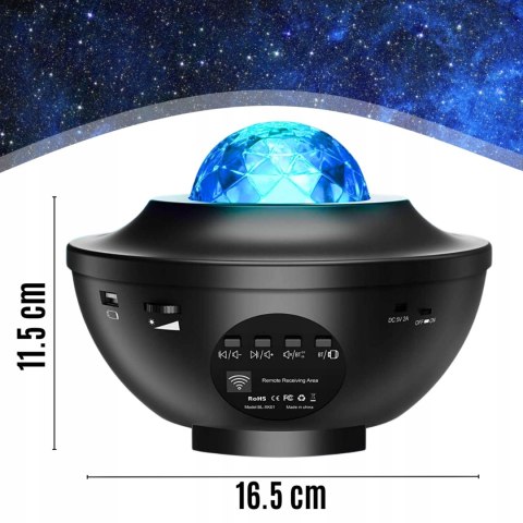 Projektor Gwiazd Dla Dzieci 21 Trybów Iluminacji Bluetooth Usb Timer Pilot