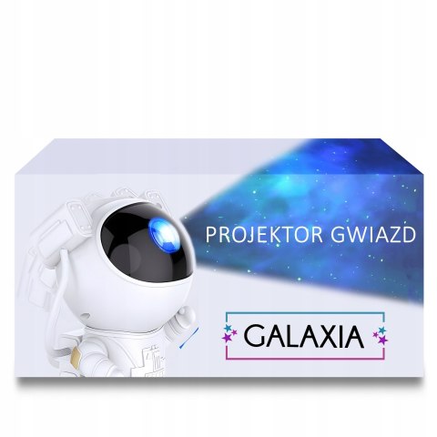Projektor Gwiazd Galaxia Astronauta Z Głośnikiem Bluetooth 360° 8 Trybów