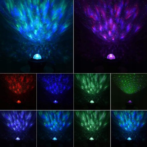 Projektor Gwiazd Kula Led Z Bluetooth, Pilot Timer Reguluj Jasność I Muzyka