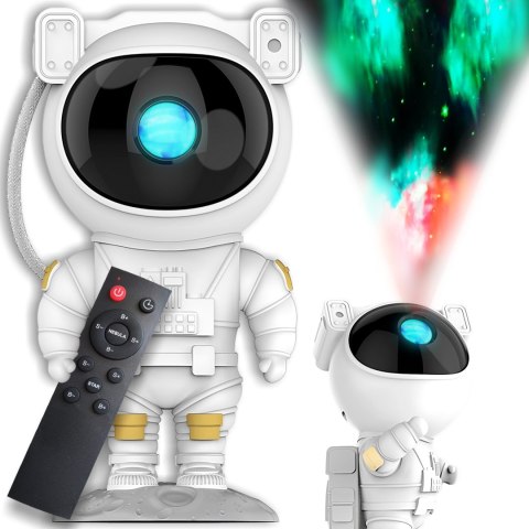 Projektor Gwiazd Lampka Dla Dzieci Astronauta Led 360° Rotacja Timer Pilot