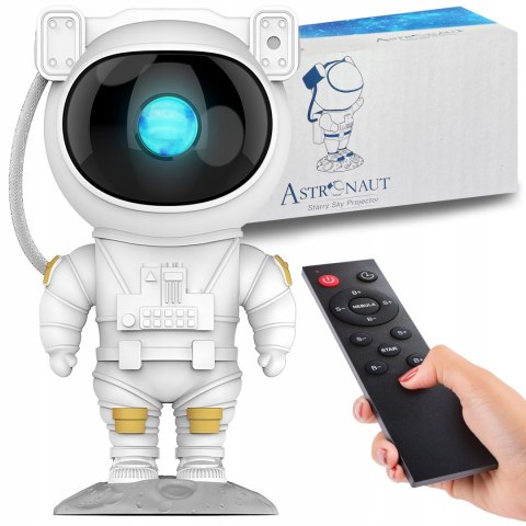 Projektor Gwiazd Lampka Dla Dzieci Astronauta Led 360° Rotacja Timer Pilot