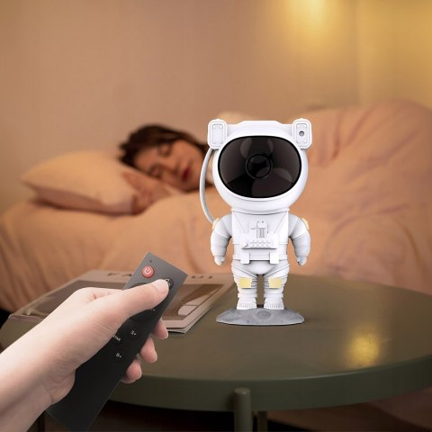 Projektor Gwiazd Lampka Dla Dzieci Astronauta Led 360° Rotacja Timer Pilot
