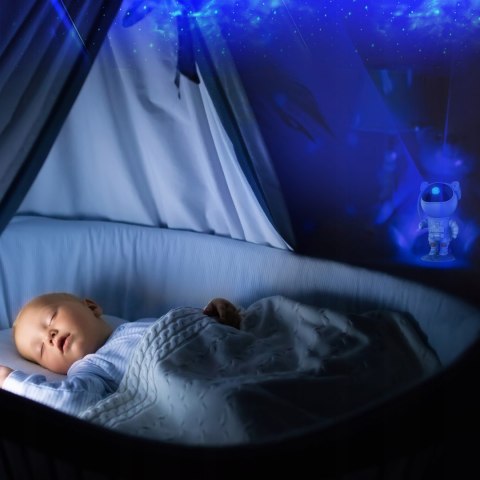 Projektor Gwiazd Lampka Dla Dzieci Astronauta Led 360° Rotacja Timer Pilot