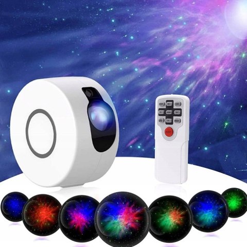 Projektor Gwiezdnego Nieba Aurora Galaxy 3D Z Pilotem I Bateriami