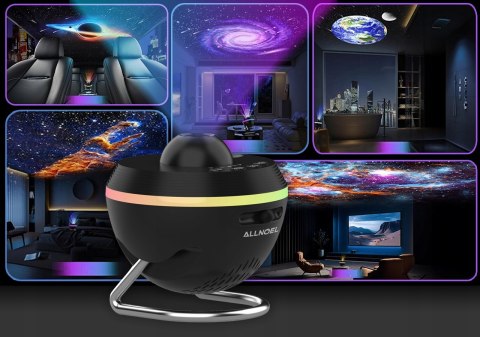 Projektor Planetarium 4K Z 23 Dyskami, Lampa Nocna Rgb, Meteoryty