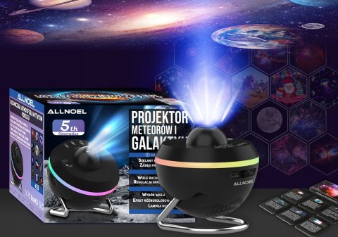 Projektor Planetarium 4K Z 23 Dyskami, Lampa Nocna Rgb, Meteoryty