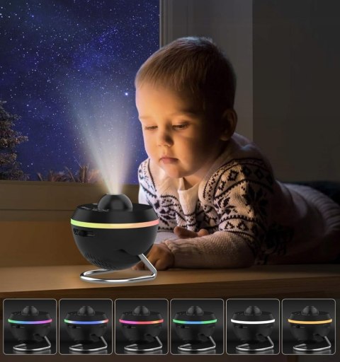 Projektor Planetarium 4K Z 23 Dyskami, Lampa Nocna Rgb, Meteoryty