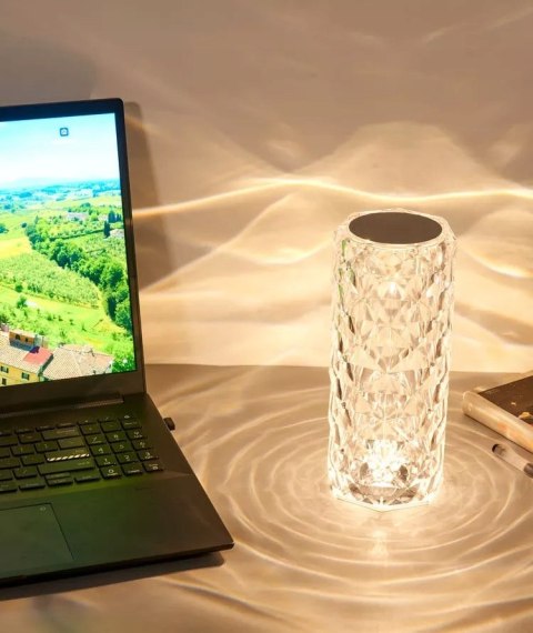 Kryształowa Lampa Led Rgb Z Pilotem I Dotykowym Paneliem Usb-C 16 Kolorów
