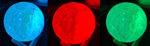 Księżycowa Lampka Led Na Biurko -Akumulator, Pilot, Drewniana Podstawka