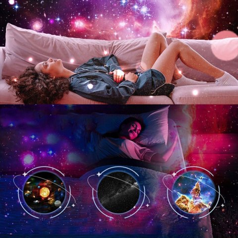 Lampa Projekcyjna Galaxy 12 Scen, Obracana 360° - Gwiazdne Niebo Na Sufitie