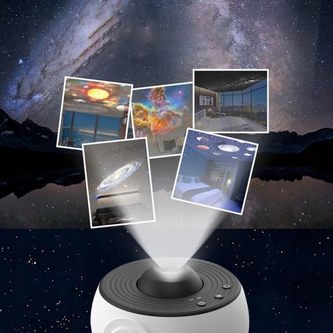 Lampa Projekcyjna Galaxy 12 Scen, Obracana 360° - Gwiazdne Niebo Na Sufitie