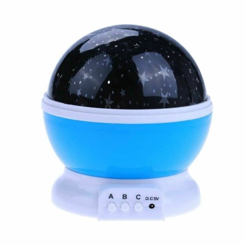 Lampka Nocna Dla Dziecka 2W1 Projektor Gwiazd Nieba 360° Usb/Baterie 8 Barw