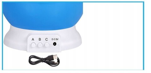 Lampka Nocna Dla Dziecka 2W1 Projektor Gwiazd Nieba 360° Usb/Baterie 8 Barw