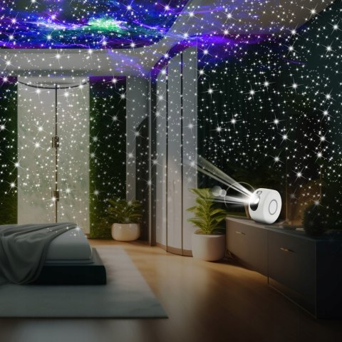 Lampka Nocna Led 360° Projektor Gwiazd Magiczny Laserowy Rzutnik Z Pilotem