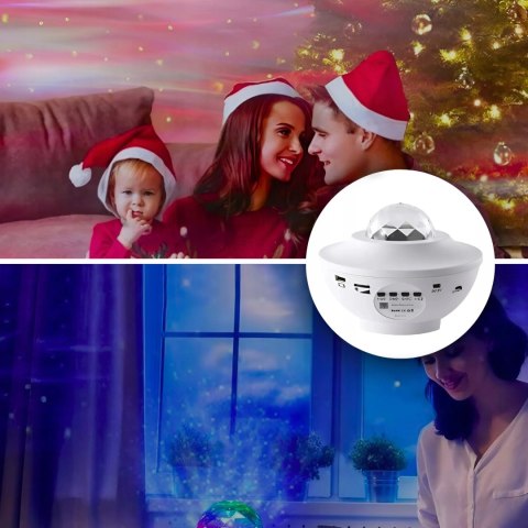Lampka Nocna Projektor Gwiazd Dla Dzieci Bluetooth 21 Trybów, Pilot, Timer
