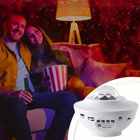 Lampka Nocna Projektor Gwiazd Dla Dzieci Bluetooth 21 Trybów, Pilot, Timer