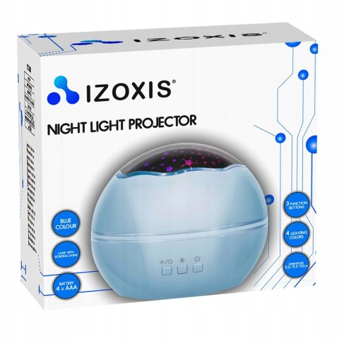 Lampka Nocna Projektor Nocnego Nieba I Gwiazd 2W1- Obracająca Się, 4 Kolory