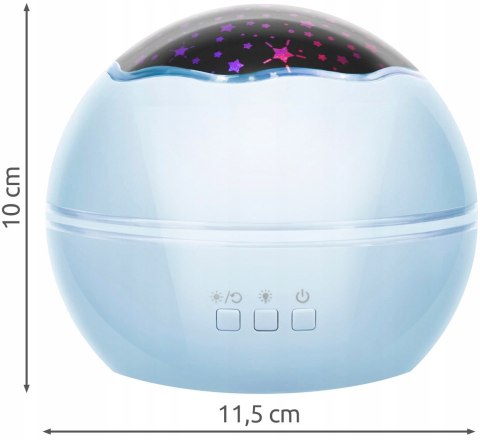 Lampka Nocna Projektor Nocnego Nieba I Gwiazd 2W1- Obracająca Się, 4 Kolory