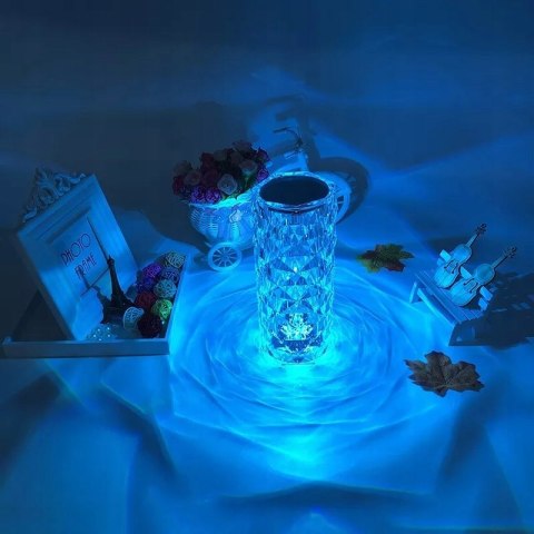 Lampka Nocna Róża Projektor Led Rgb 1W Pilot Dotyk 4 Tryby 16 Kolorów