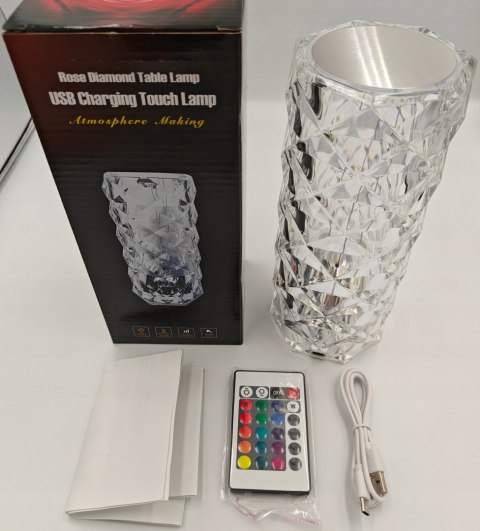 Lampka Nocna Róża Projektor Led Rgb 1W Pilot Dotyk 4 Tryby 16 Kolorów