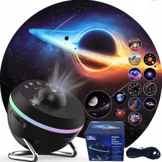 Projektor Gwiazd 4K Led 360° Z 13 Dyskami Meteorytów Lampka Nocna Efektowa