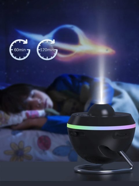 Projektor Gwiazd 4K Led 360° Z 13 Dyskami Meteorytów Lampka Nocna Efektowa