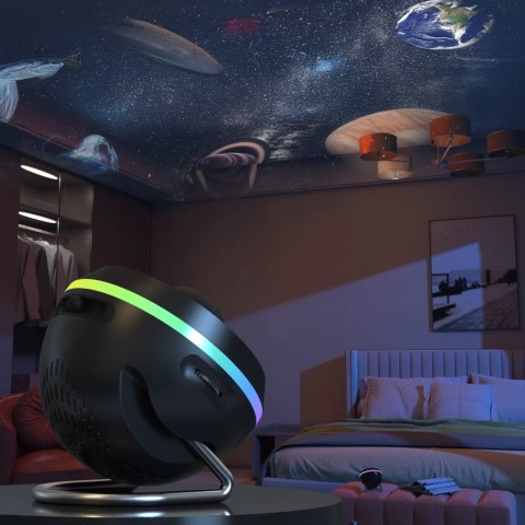 Projektor Gwiazd 4K Led 360° Z 13 Dyskami Meteorytów Lampka Nocna Efektowa