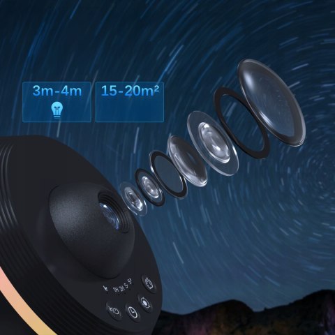 Projektor Gwiazd 4K Led 360° Z 13 Dyskami Meteorytów Lampka Nocna Efektowa