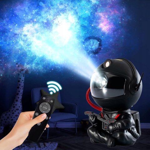 Projektor Gwiazd Astronauta 3D Lampka Nocna Obrotowy 360 Stopni Z Pilotem