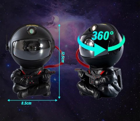 Projektor Gwiazd Astronauta 3D Lampka Nocna Obrotowy 360 Stopni Z Pilotem
