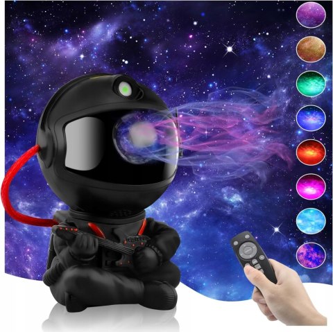 Projektor Gwiazd Astronauta 3D Lampka Nocna Obrotowy 360 Stopni Z Pilotem