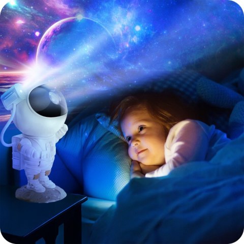 Projektor Gwiazd Astronauta 8 Trybów 360° Z Pilotem, Dla Dzieci, Magiczny