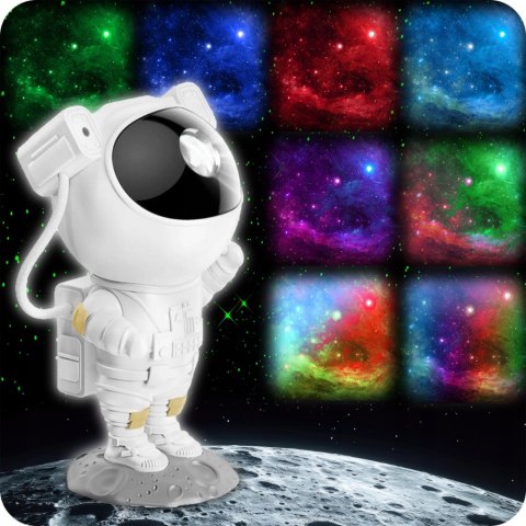 Projektor Gwiazd Astronauta 8 Trybów 360° Z Pilotem, Dla Dzieci, Magiczny