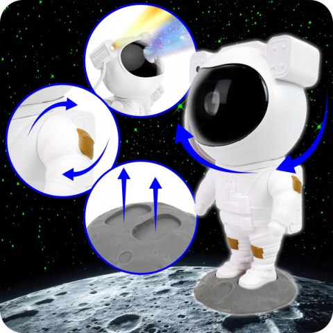Projektor Gwiazd Astronauta 8 Trybów 360° Z Pilotem, Dla Dzieci, Magiczny