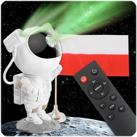 Projektor Gwiazd Astronauta 8 Trybów 360° Z Pilotem, Dla Dzieci, Magiczny