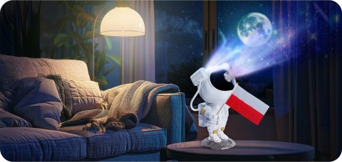 Projektor Gwiazd Astronauta 8 Trybów 360° Z Pilotem, Dla Dzieci, Magiczny