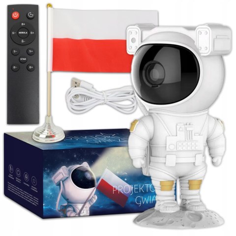 Projektor Gwiazd Astronauta 8 Trybów 360° Z Pilotem, Dla Dzieci, Magiczny
